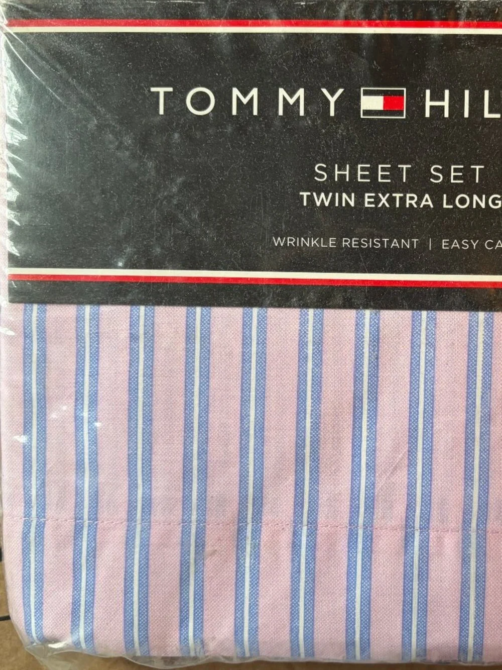Tommy Hilfiger Twin XL Sheet Set SHIRTING STRIPE Easy Care Cotton Blend
